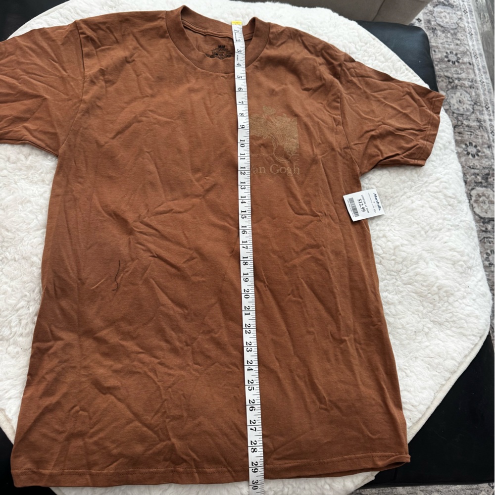 Men’s Brown Van Gogh Graphic T-Shirt - Picture 3 of 4